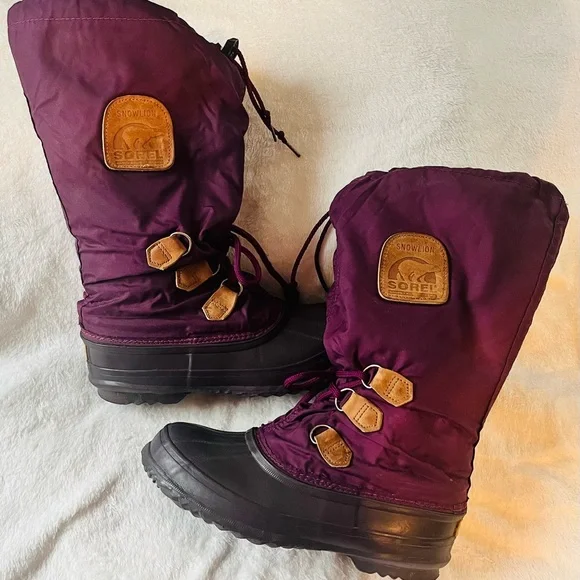 SOREL Freesyle Winter Lined Boots Purple Sz 7 - Picture 10 of 11